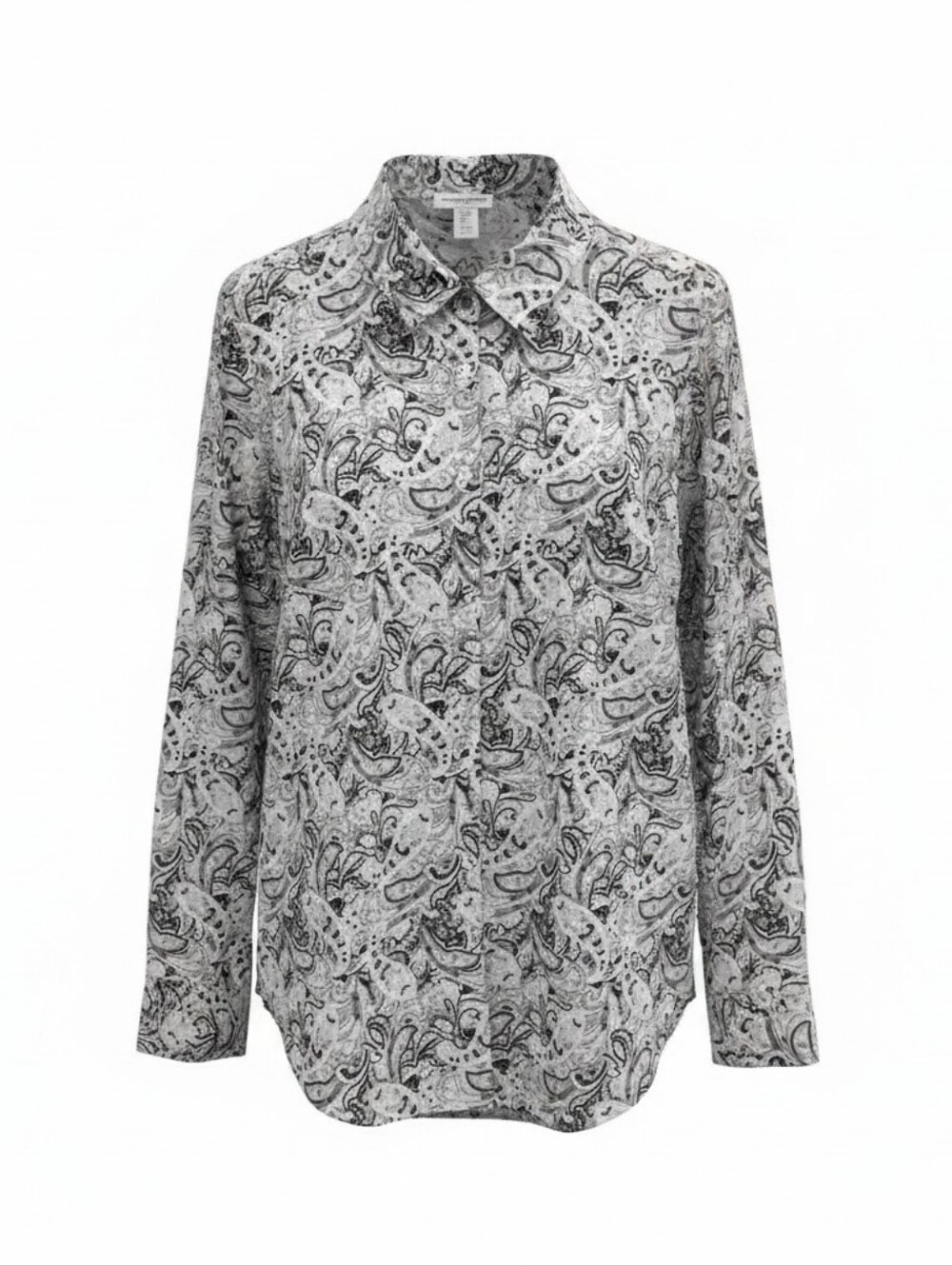 Carolina Belle Black & White Paisley Button-Down Shirt Size M Blouse